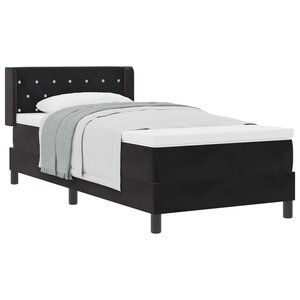 vidaXL Lit à ressorts avec tête de lit Noir 190 x 90 cm Velours