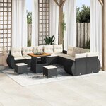 vidaXL Ensemble de canapé de jardin 13 Pièces Noir polyrotin