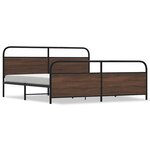 vidaXL Cadre de lit en métal sans matelas chêne marron 200x200 cm