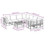 vidaXL Ensemble de canapé de jardin 9 pc Noir Acier