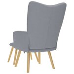 vidaXL Chaise de relaxation avec repose-pied Gris clair Tissu