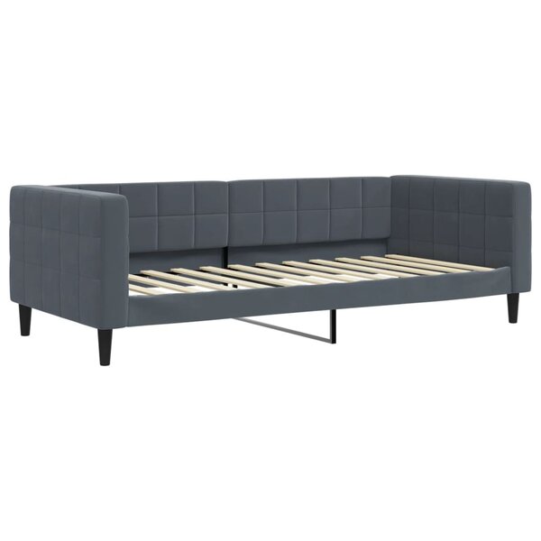 vidaXL Lit de repos sans matelas gris foncé 100x200 cm velours