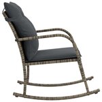 vidaXL Chaise à bascule de jardin avec coussins gris résine tressée