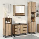 vidaXL Ensemble de mobilier de salle de bain 3 Pièces chêne artisanal