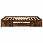 vidaXL Cadre de lit sans matelas chêne fumé 140x190 cm bois ingénierie