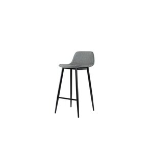Tabouret MUST - Piètement acier noir - Assise tissu 100% polyester Gris (carton 2 unités)