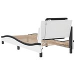 vidaXL Cadre de lit avec lumières LED blanc noir 90x200 cm similicuir