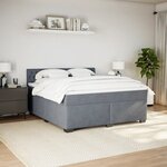 vidaXL Sommier à lattes de lit et matelas Gris foncé 180x200cm Velours