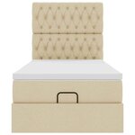 vidaXL Cadre de lit ottoman avec matelas crème 90x190 cm tissu