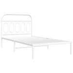vidaXL Cadre de lit métal sans matelas et tête de lit blanc 100x200 cm