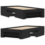 vidaXL Cadre de lit sans matelas noir 100x200 cm bois d'ingénierie