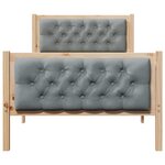 vidaXL Cadre de lit avec tête de lit Gris clair 90 x 190 cm Pin massif