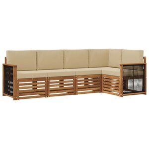 vidaXL Ensemble de canapés d'extérieur 4 pc Naturel