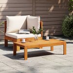 vidaXL Salon de jardin avec coussins 2 Pièces bois massif acacia