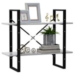 vidaXL Bibliothèque à 2 niveaux Gris béton 80x30x70 cm bois ingénierie