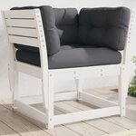 vidaXL Canapé de jardin accoudoir avec coussins blanc bois massif pin