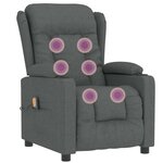 vidaXL Fauteuil de massage Gris foncé Tissu