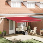 Store rétractable manuel vidaXL avec LED Rouge 450x350 cm