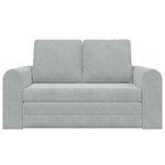 vidaXL Canapé-lit au sol 2-en-1 Gris clair 148x71x83 cm Velours