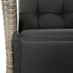 vidaXL Ensemble à manger de jardin et coussins 5 Pièces gris clair rotin