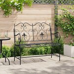 vidaXL Banc extérieur Noir Métal Standard Robuste Banc d'extérieur