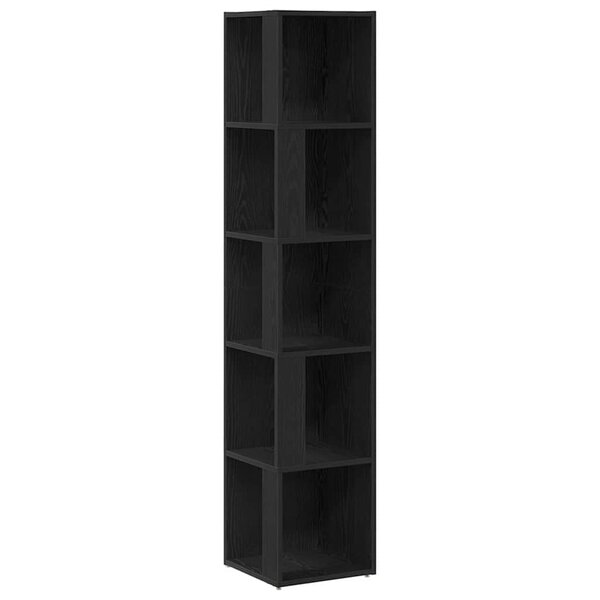 vidaXL Étagères d'angle Chêne noir 33 x 33 x 164.5 cm