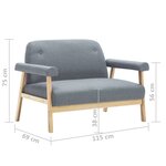 vidaXL Canapé à 2 places Tissu Gris clair