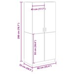 vidaXL Garde-robe vieux bois 90x52x200 cm bois d'ingénierie