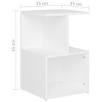 vidaXL Tables de chevet 2 Pièces blanc 35x35x55 cm bois d'ingénierie