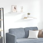 vidaXL Étagères flottantes 2 Pièces chêne et blanc 60x23 5x3 8 cm MDF
