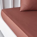 Drap housse - 90 x 190 cm uni - Terracotta
