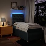 vidaXL Sommier à lattes de lit avec matelas Bleu 80x200 cm Tissu