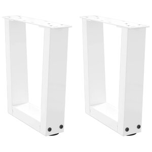 vidaXL Pieds de table basse en forme de V  2 pièces  blanc  30 x (30-31 3) cm  acier