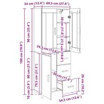 vidaXL Haut Armoire avec tiroir Chêne artisanal 69 5 x 34 x 180 cm