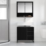 vidaXL Ensemble de mobilier de salle de bain 2 Pièces Chêne noir