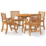 vidaXL Ensemble à manger de jardin 5 Pièces Bois d'acacia solide