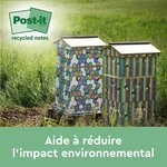 Bloc-note adhésif Recycling  127 x 76 mm  4 couleurs POST-IT