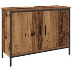 vidaXL Ensemble de mobilier de salle de bain avec porte 4 Pièces Marron