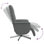 vidaXL Fauteuil inclinable de massage et repose-pieds gris foncé tissu