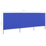 vidaXL Paravent 3 panneaux Tissu 400 x 120 cm Bleu azuré