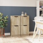 vidaXL Buffets 2 Pièces Chêne Sonoma 30x30x70 cm Bois d'ingénierie