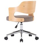 vidaXL Chaises pivotantes à manger lot de 2 taupe bois courbé et tissu