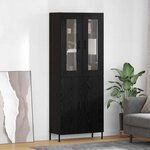 vidaXL Haut Armoire Chêne noir 69 5 x 34 x 180 cm Bois d'ingénierie