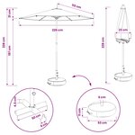 vidaXL Parasol de jardin avec base 230 x 230 cm Polyester