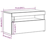 vidaXL Meubles TV avec éclairage LED 2 Pièces Chêne Noir 75x35x40 cm Bois d'ingénierie