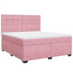 vidaXL Sommier à lattes de lit avec matelas Rose 180x200 cm Velours