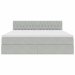 vidaXL Lit de rangement LED avec matelas Gris clair 160 x 200 cm