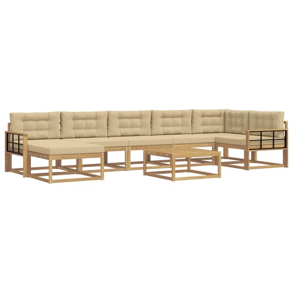 vidaXL Ensemble de canapés d'extérieur 8 pc Blanc et Beige