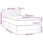 vidaXL Sommier à lattes de lit avec matelas Noir 100x200 cm Tissu