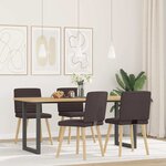 vidaXL Chaises à manger lot de 4 marron foncé tissu